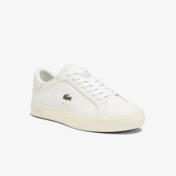 Lacoste Powercourt Leather Popped Heal Sneakers - Tenisky Dámské Bílé / Šedé | CZ-jP0QLx